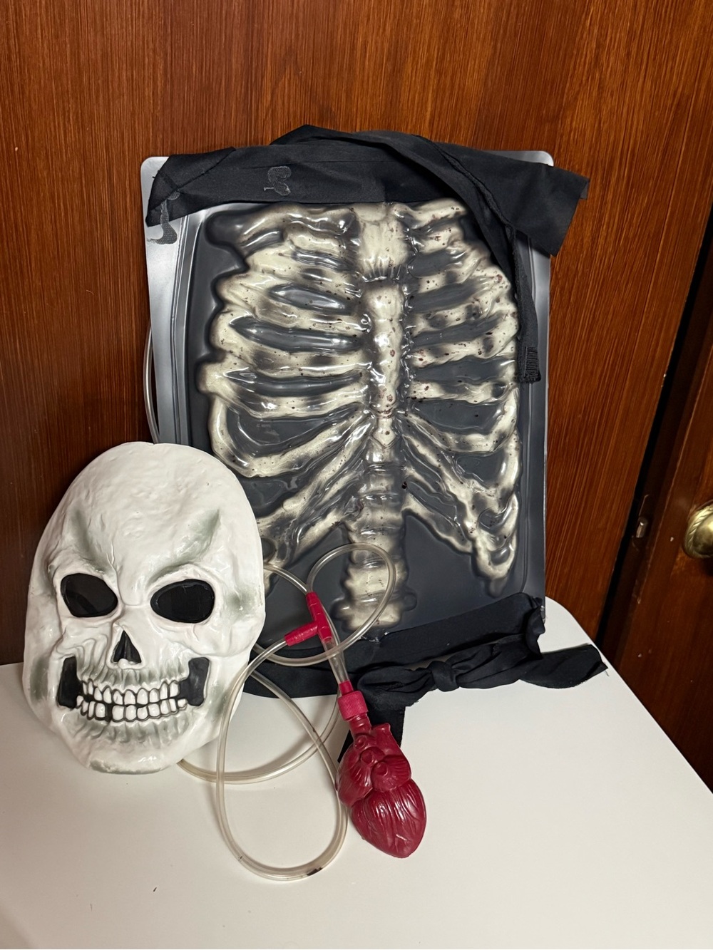 Large Skeleton Chest and Skull Halloween Costume Set